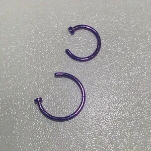 Purple Stainless Steel C-Shaped Nose Stud 1.0*10MM